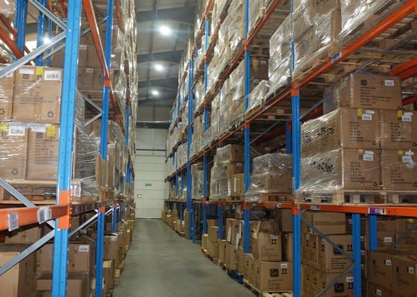 Pallet racking across a Go Travel distribution centre