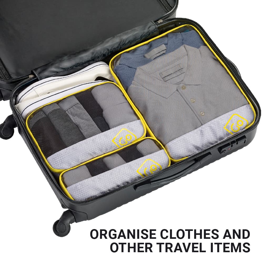 Triple Packing Cubes (Yellow) lifestyle e