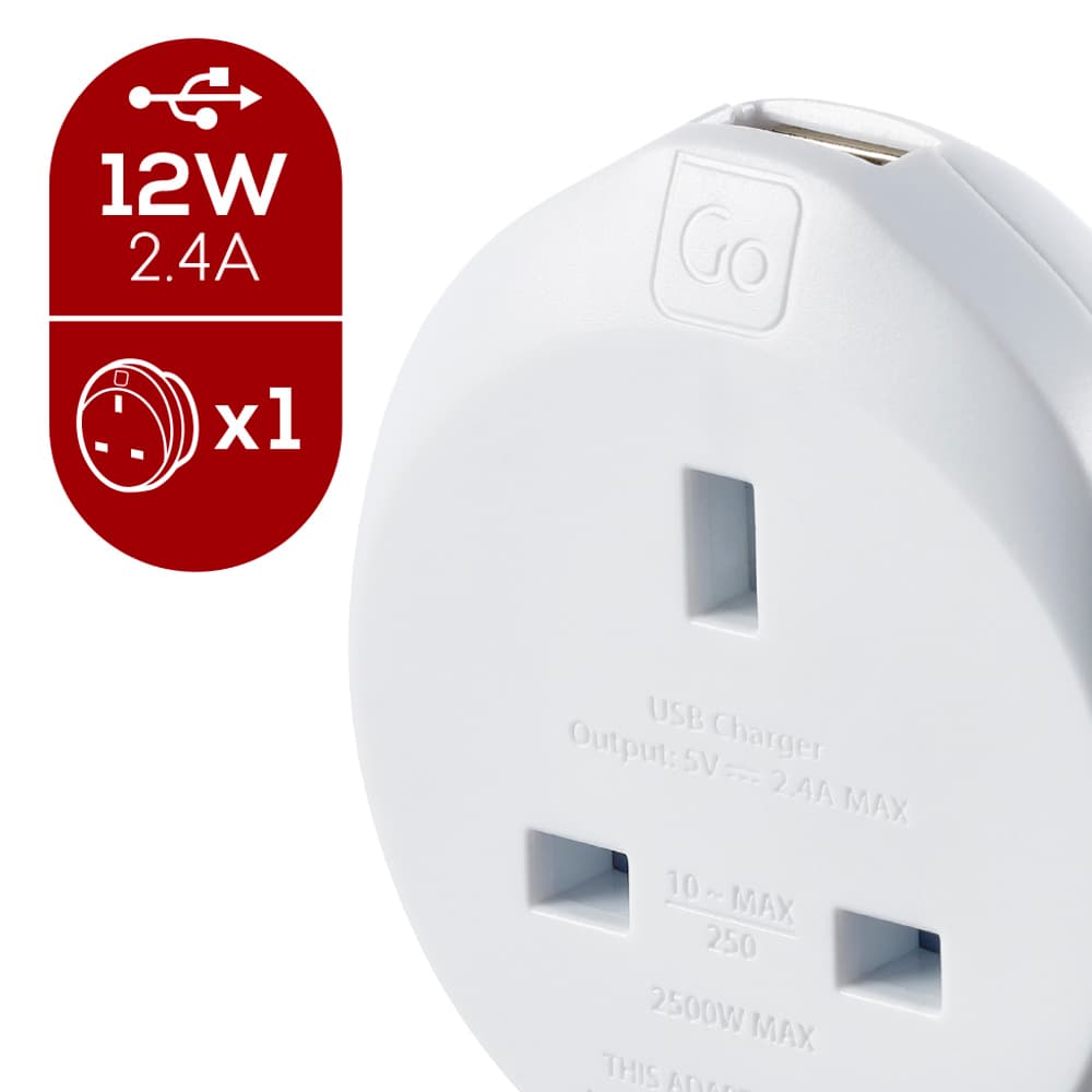 UK-AUS/China USB-A Adaptor (2.4A) lifestyle d