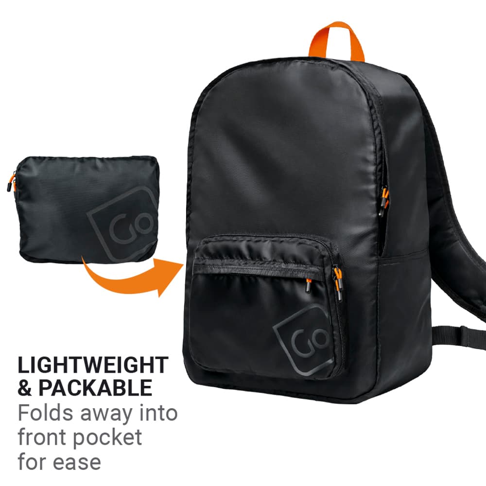 Lightweight Foldaway Backpack (Black) lifestyle b
