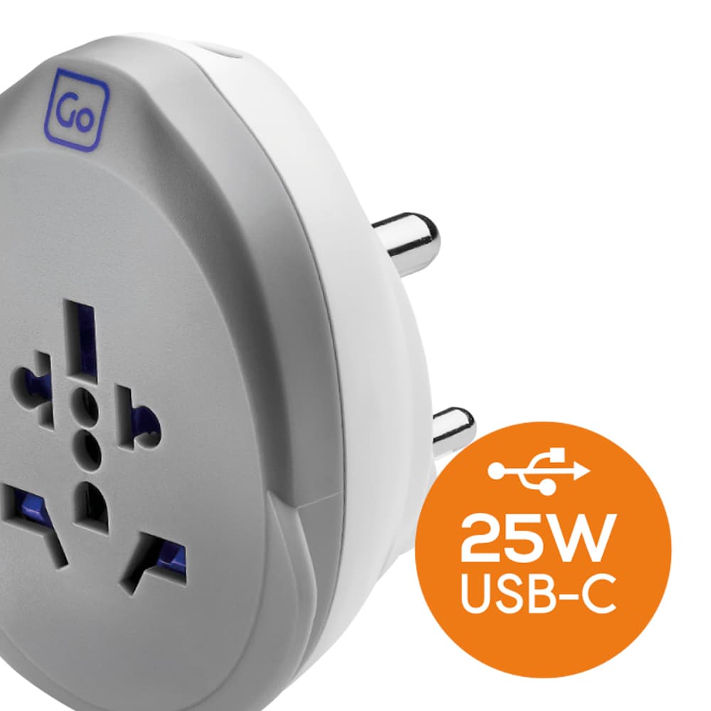 World-India USB-C Adaptor + (25W) lifestyle c