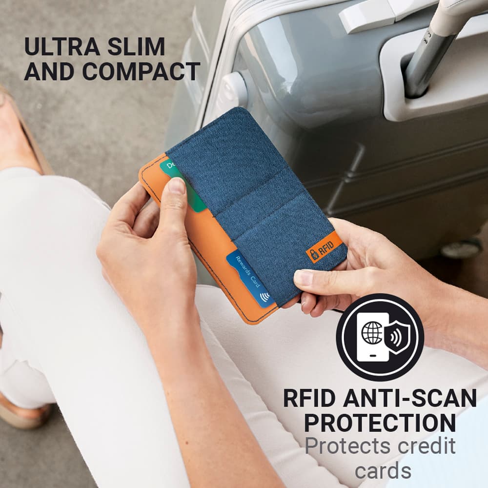 RFID Passport Slip (Blue) lifestyle b