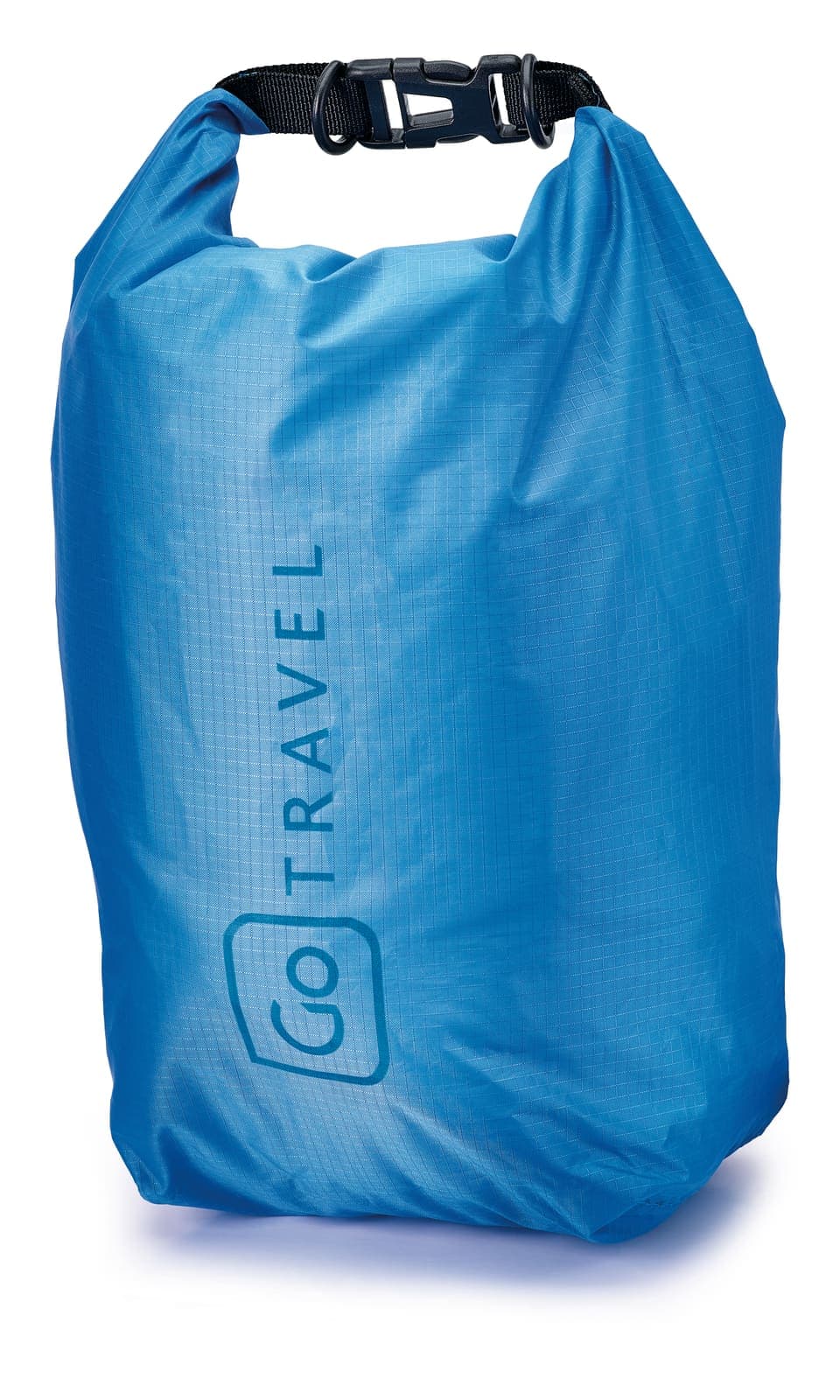 Blue GO TRAVEL wet or dry bag with logo