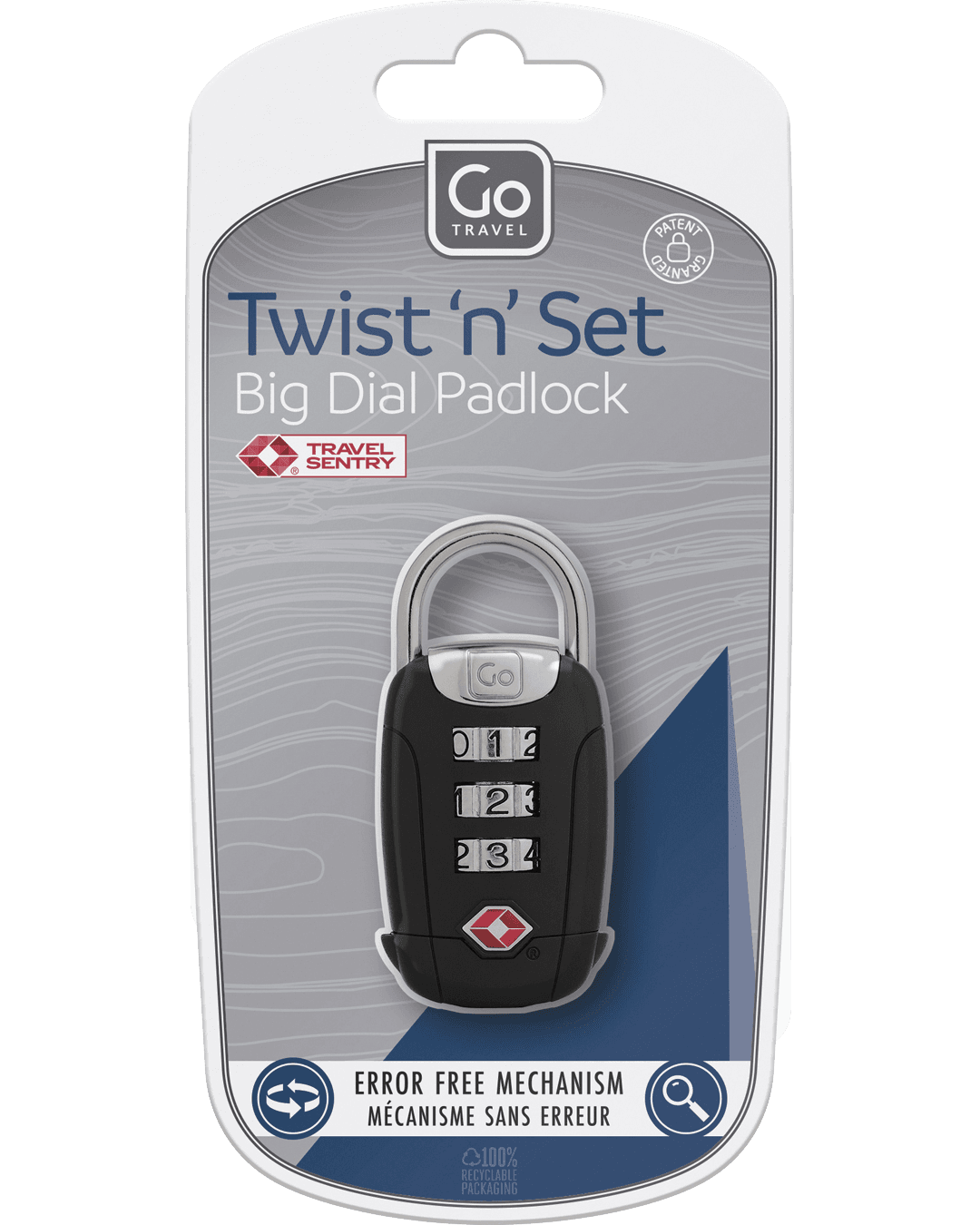 Twist 'n' Set Big Dial Padlock TSA